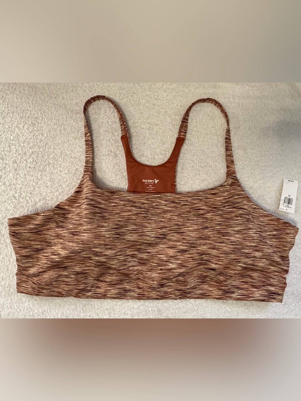 NWT Old Navy Active Light Support Go-Dry Warm Space-Dye Racerback Sport Bra Yoga